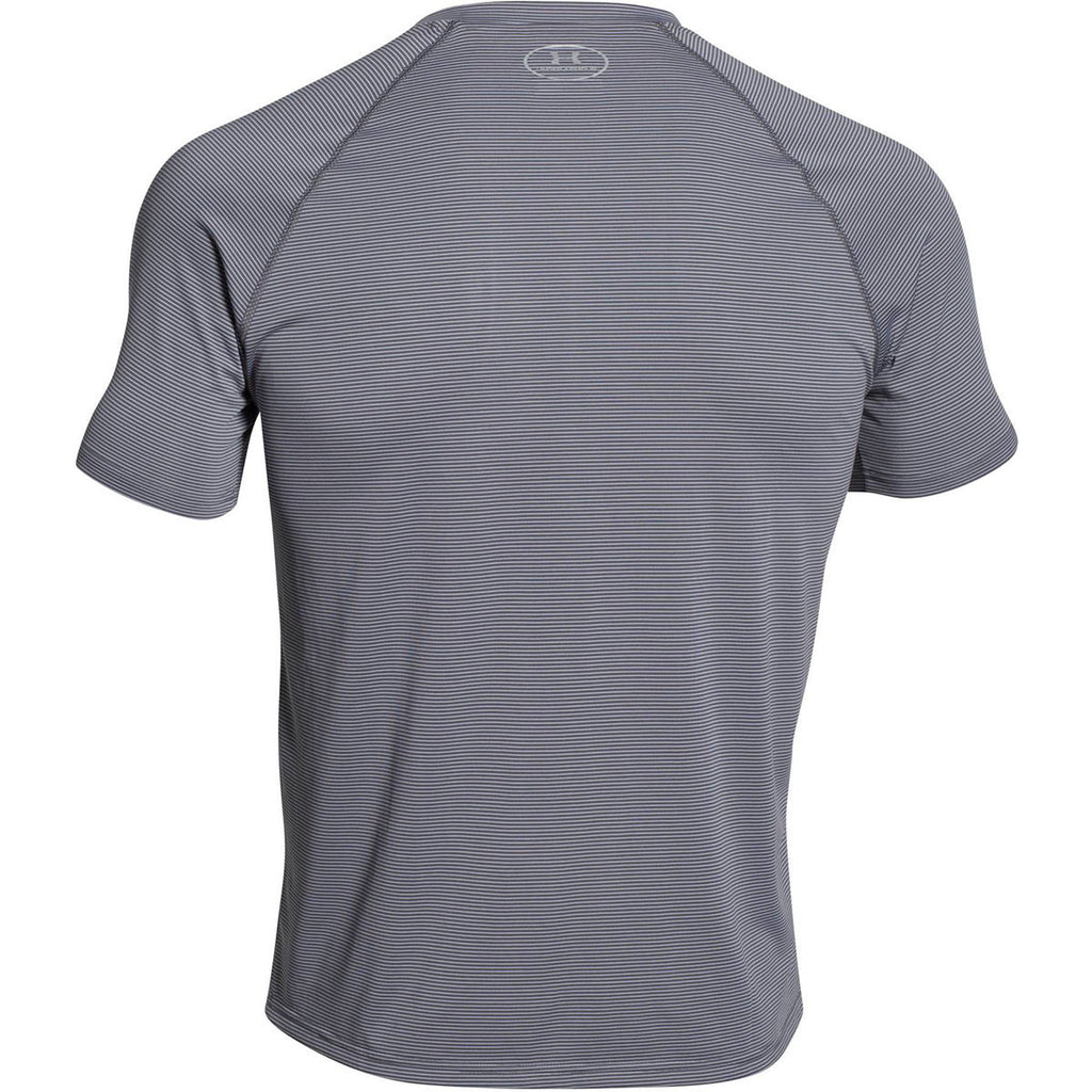 Under Armour Men's Graphite UA Stripe Tech Locker Short Sleeve Tee