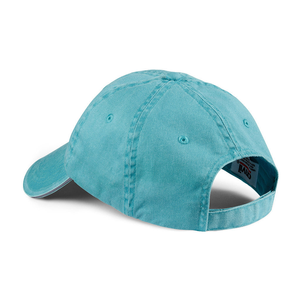 Anvil Aqua Solid Low-Profile Sandwich Trim Pigment-Dyed Twill Cap