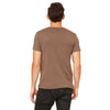 Bella + Canvas Unisex Heather Brown Jersey Short-Sleeve V-Neck T-Shirt