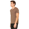 Bella + Canvas Unisex Heather Brown Jersey Short-Sleeve V-Neck T-Shirt