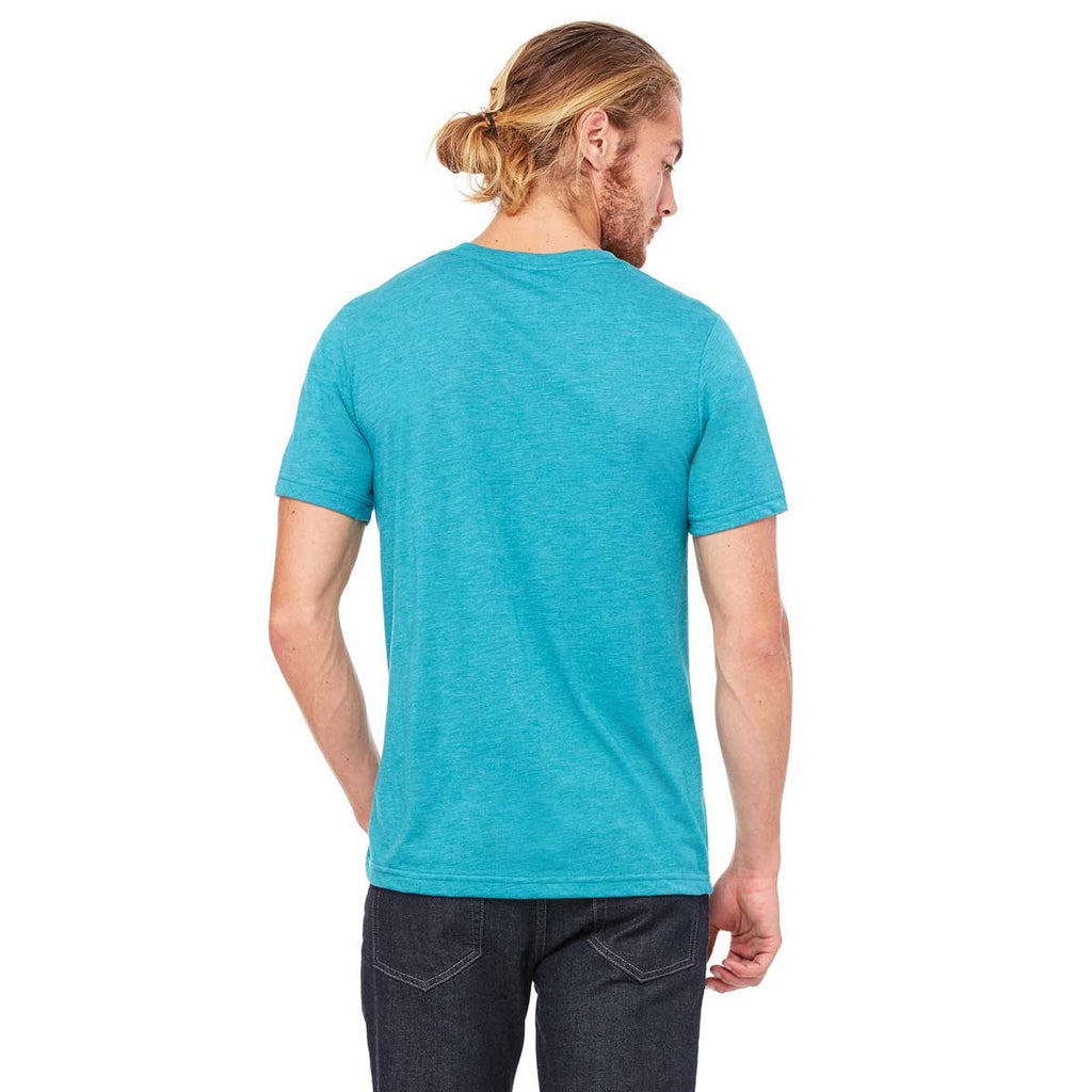 Bella + Canvas Unisex Teal Triblend Short-Sleeve V-Neck T-Shirt