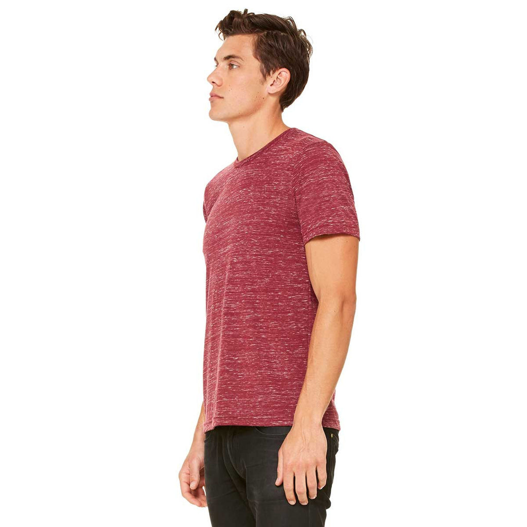 Bella + Canvas Unisex Maroon Marble Poly-Cotton Short-Sleeve T-Shirt