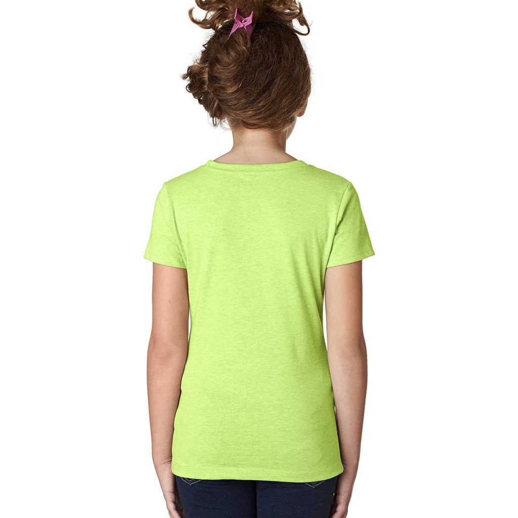 Next Level Girl's Neon Green Princess CVC Tee