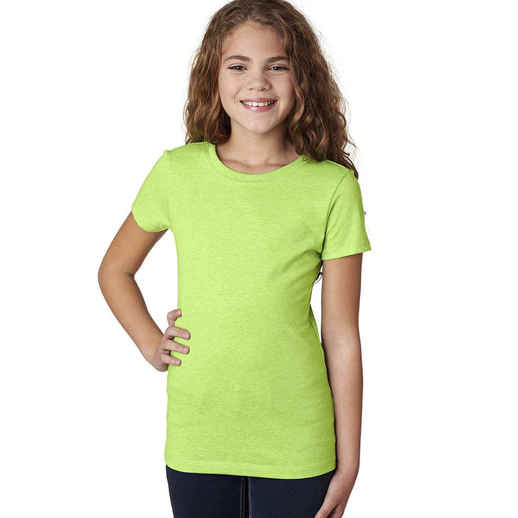 Next Level Girl's Neon Green Princess CVC Tee