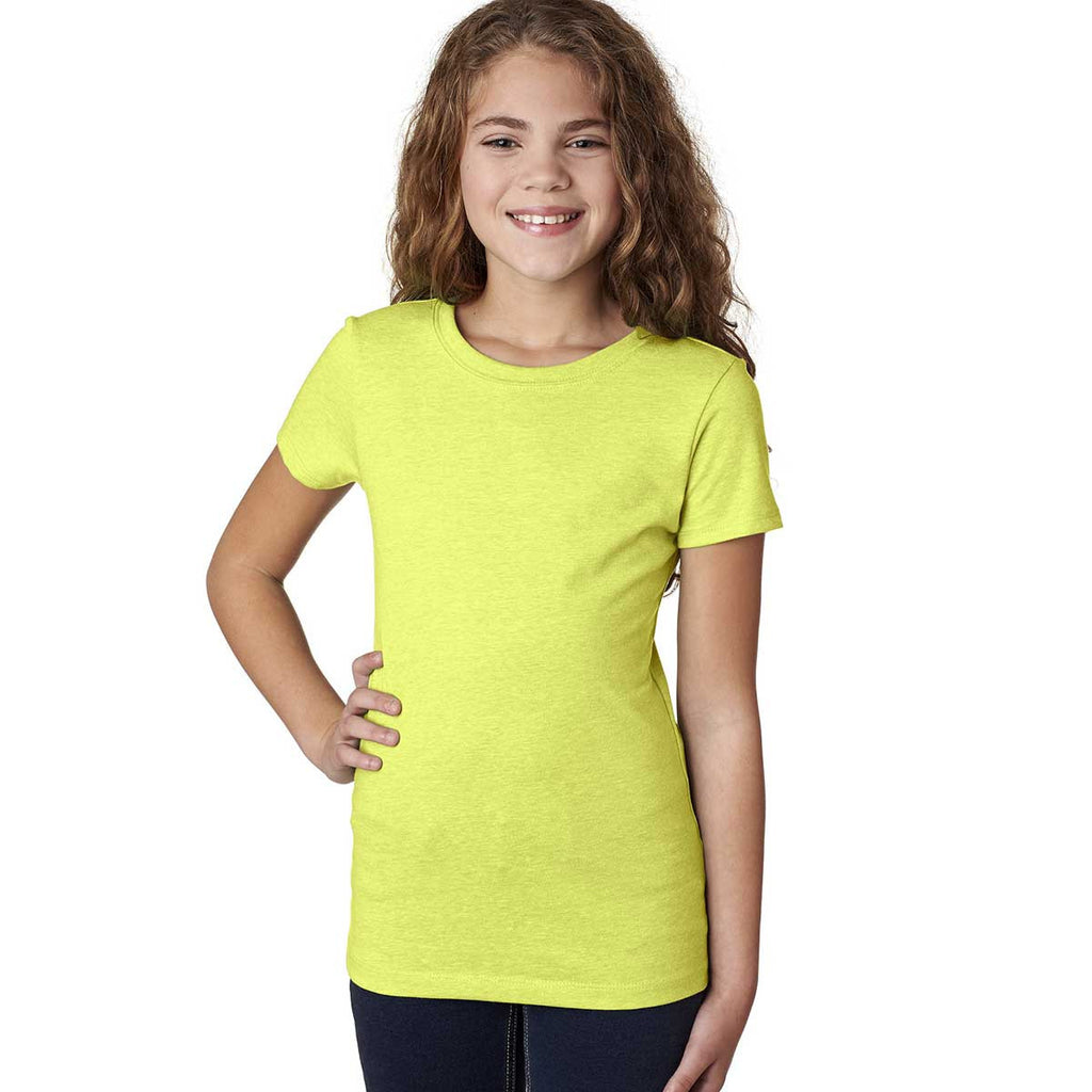 Next Level Girl's Neon Yellow Princess CVC Tee