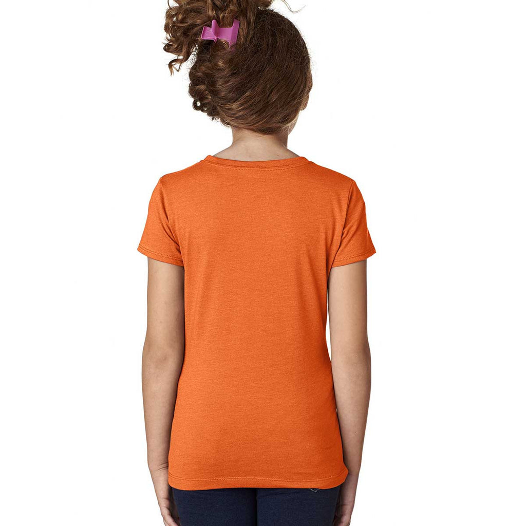 Next Level Girl's Orange Princess CVC Tee