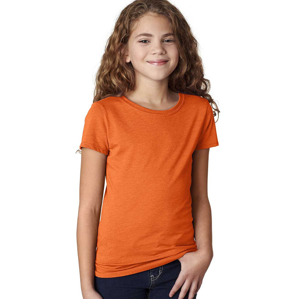 Next Level Girl's Orange Princess CVC Tee