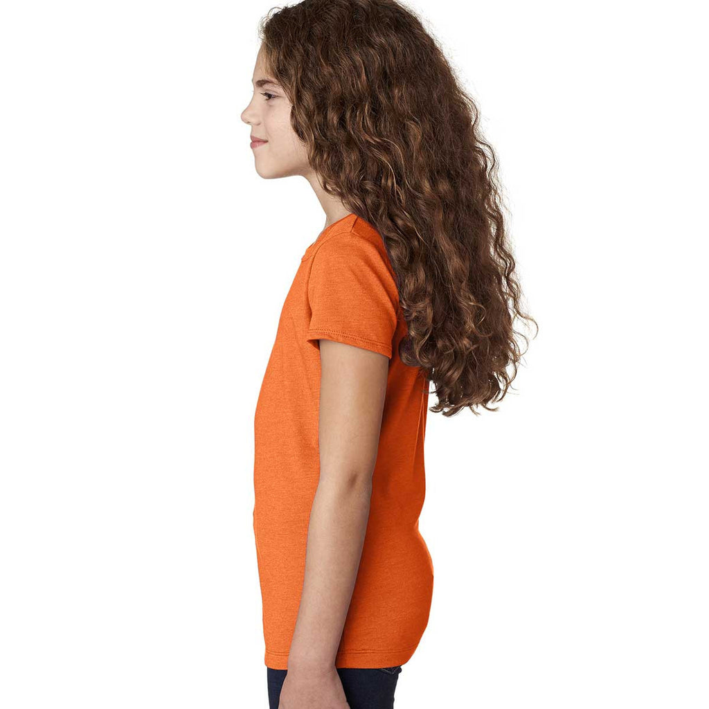 Next Level Girl's Orange Princess CVC Tee