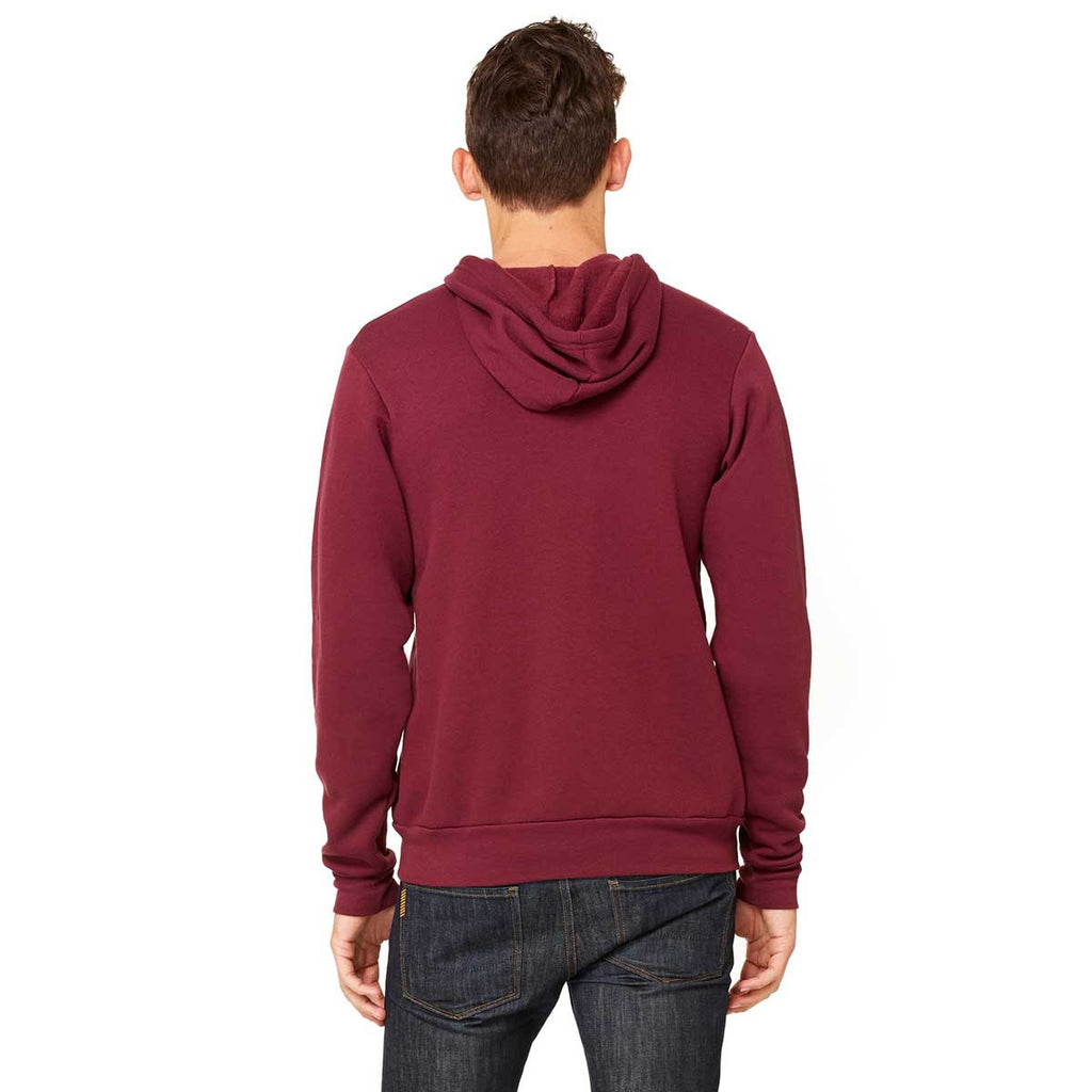 Bella + Canvas Unisex Maroon Full-Zip Hoodie