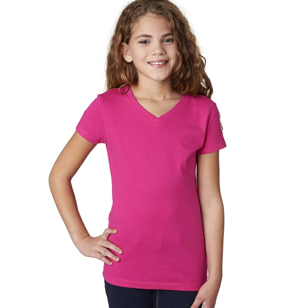 Next Level Girl's Raspberry Adorable V-Neck Tee