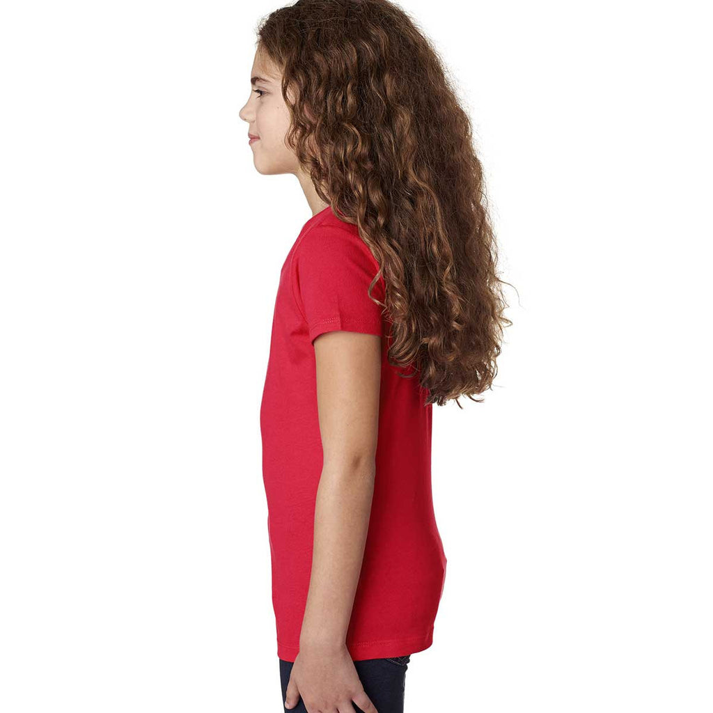 Next Level Girl's Red Adorable V-Neck Tee