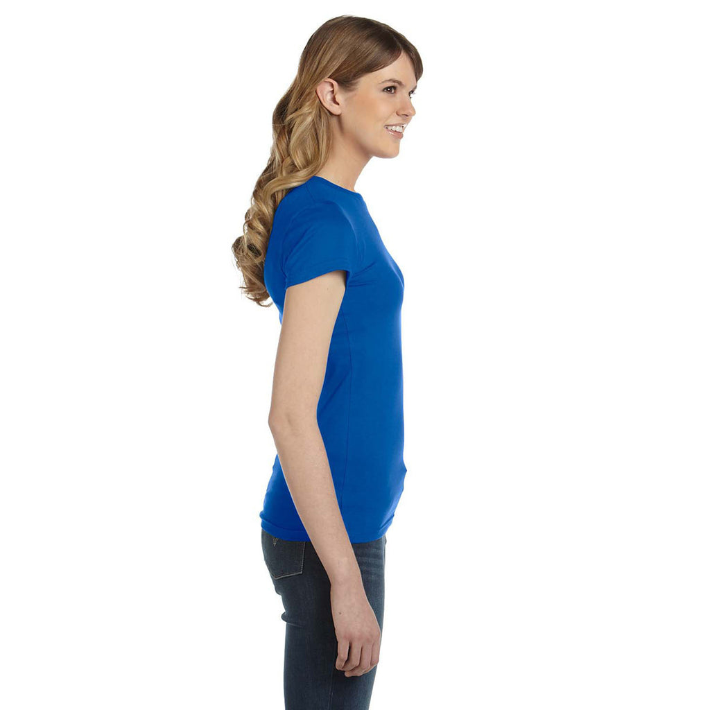 Anvil Women's Royal Blue Ringspun Fitted T-Shirt