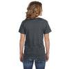 Anvil Women's Heather Dark Grey Ringspun Featherweight V-Neck T-Shirt