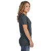 Anvil Women's Heather Dark Grey Ringspun Featherweight V-Neck T-Shirt