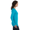 Anvil Women's Carribean Blue Ringspun Sheer Long-Sleeve Featherweight T-Shirt