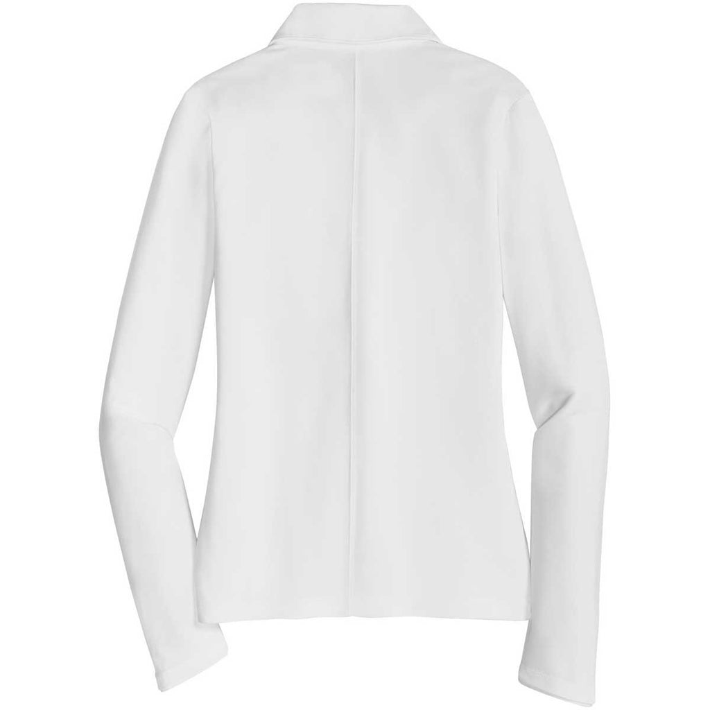 Nike Women's White Dri-FIT L/S Stretch Tech Polo