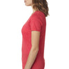 Next Level Women's Red Poly/Cotton V Neck Tee