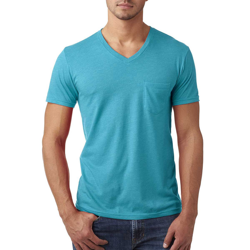 Next Level Men's Bondi Blue CVC Tee with Pocket