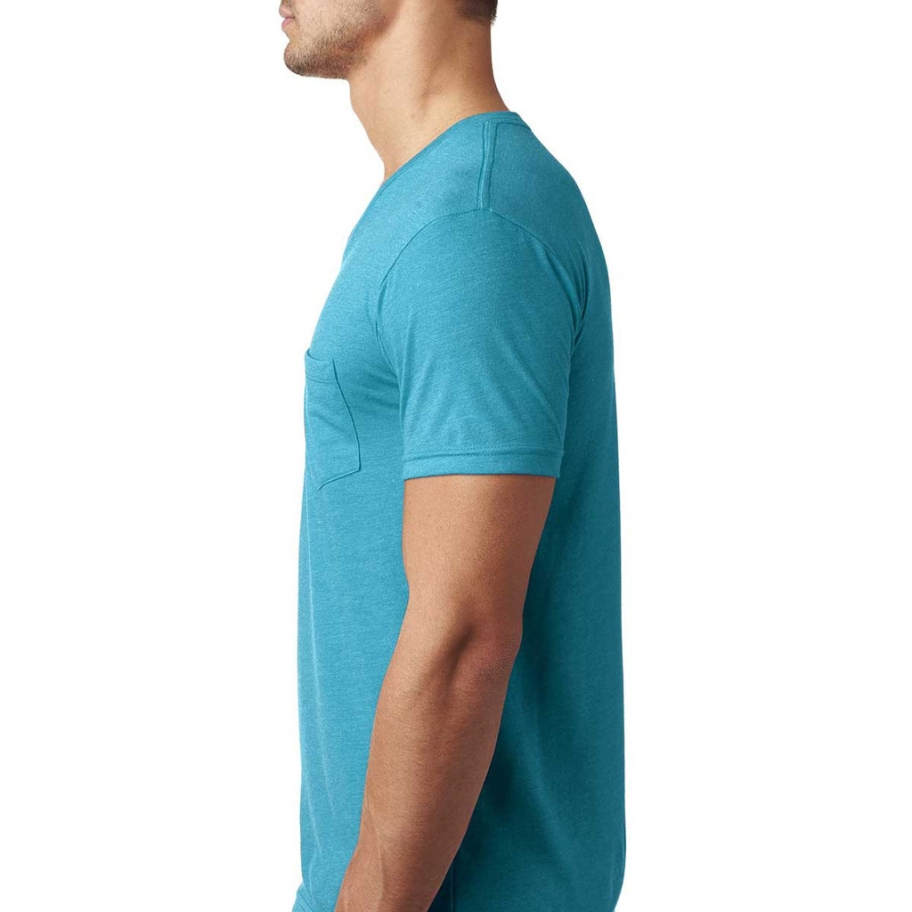 Next Level Men's Bondi Blue CVC Tee with Pocket