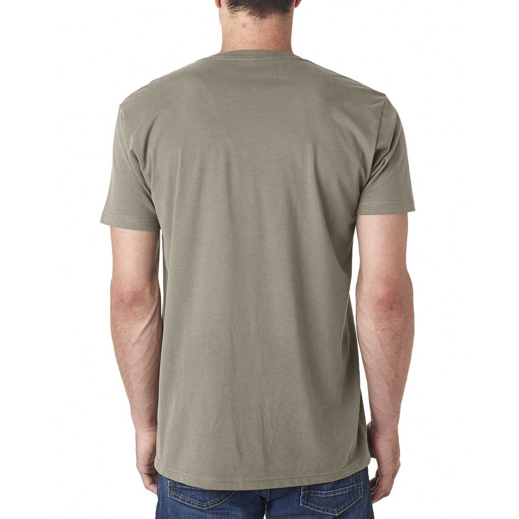 Next Level Men's Warm Gray Premium Fitted Sueded V-Neck Tee