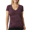 Next Level Women's Plum Burnout Deep V Tee