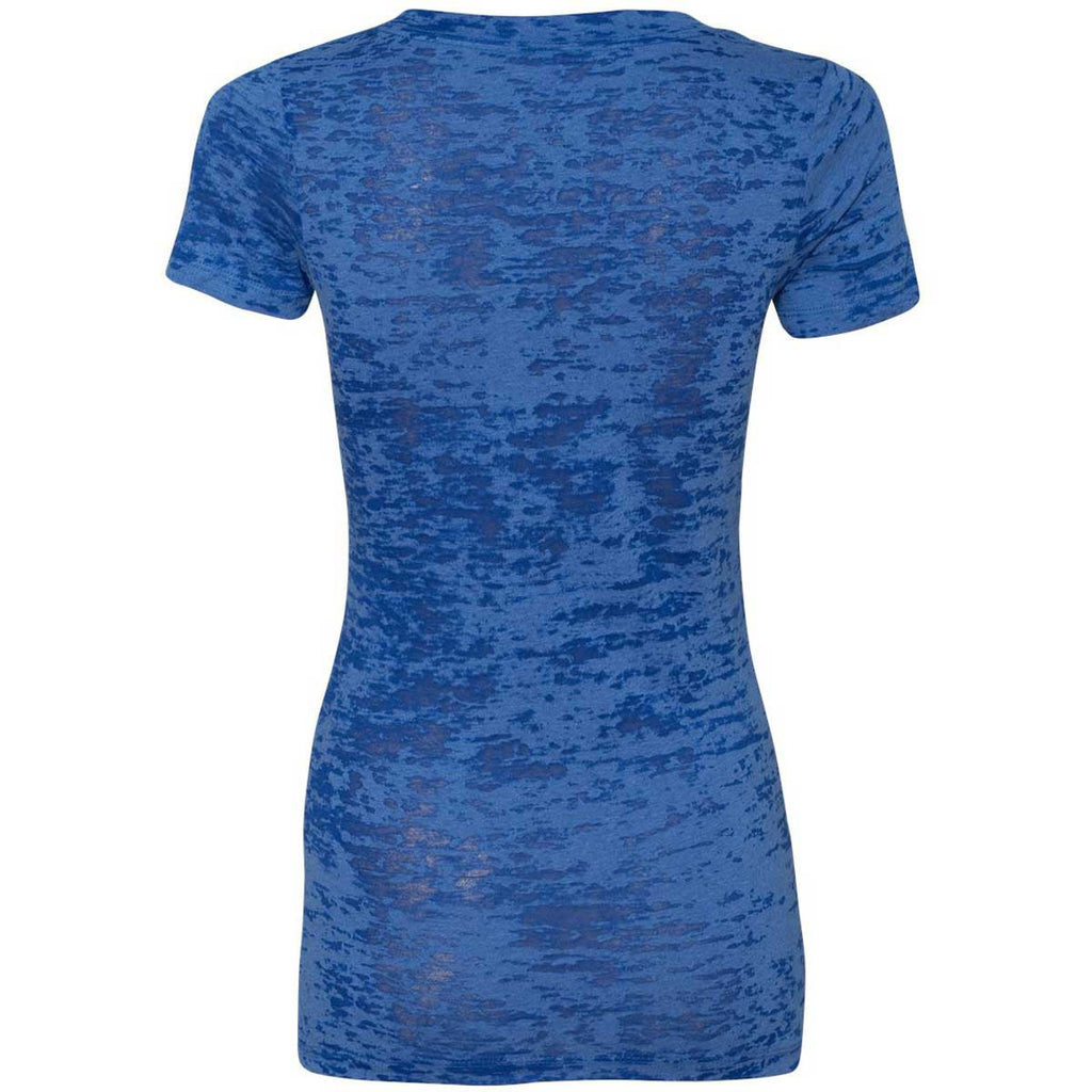 Next Level Women's Royal Burnout Deep V Tee