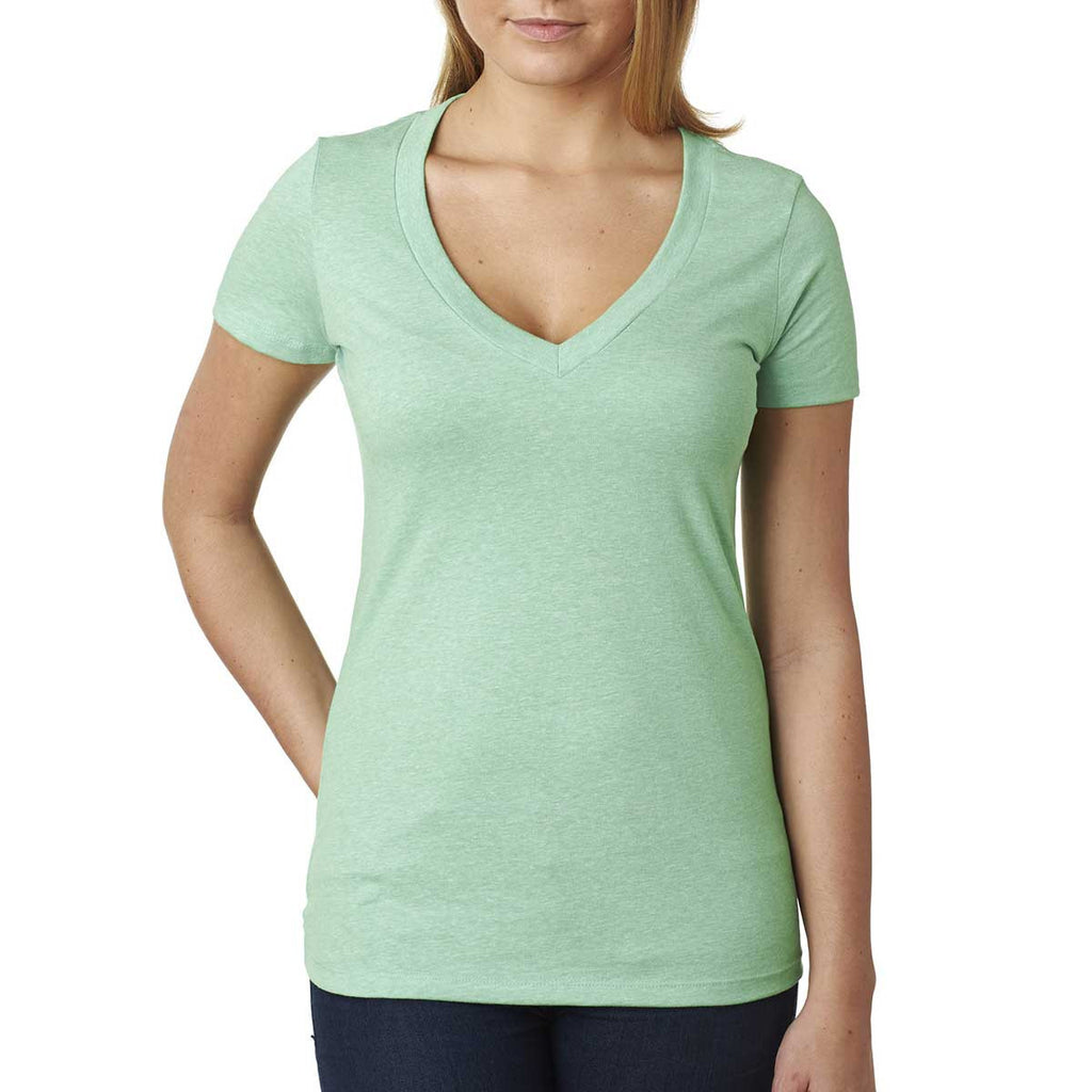 Next Level Women's Mint CVC Deep V Tee