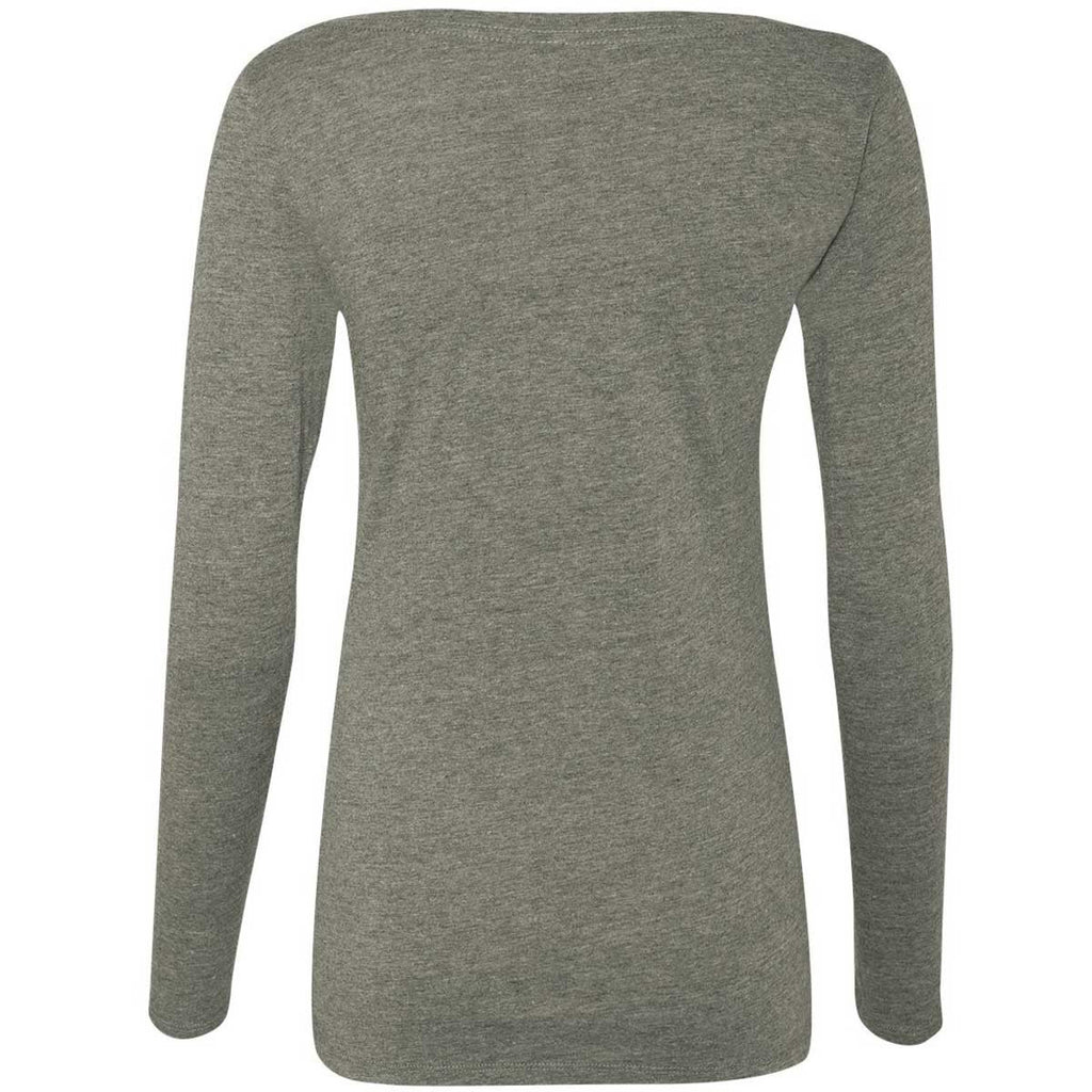 Next Level Women's Venetian Gray Triblend Long-Sleeve Scoop Tee