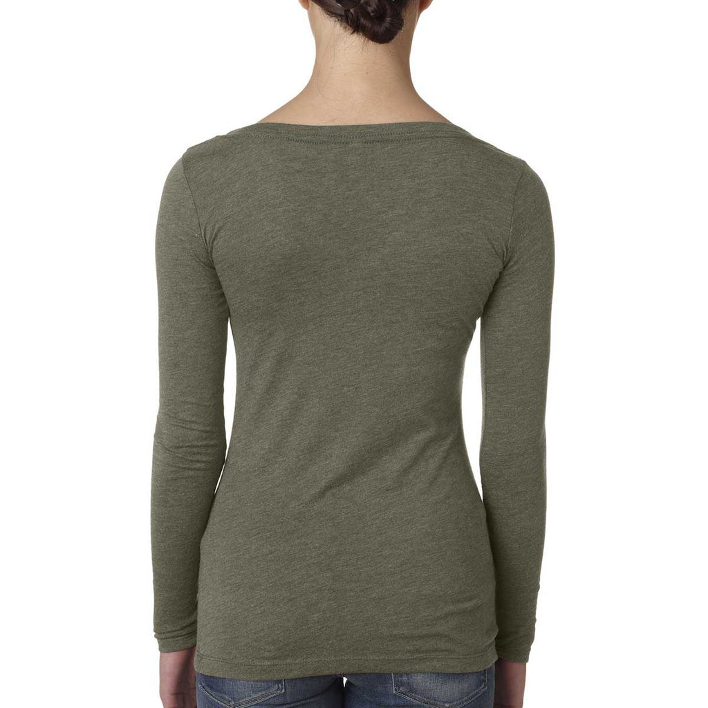 Next Level Women's Venetian Gray Triblend Long-Sleeve Scoop Tee