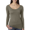 Next Level Women's Venetian Gray Triblend Long-Sleeve Scoop Tee