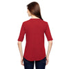 Anvil Women's Heather Red Triblend Deep Scoop Half-Sleeve T-Shirt