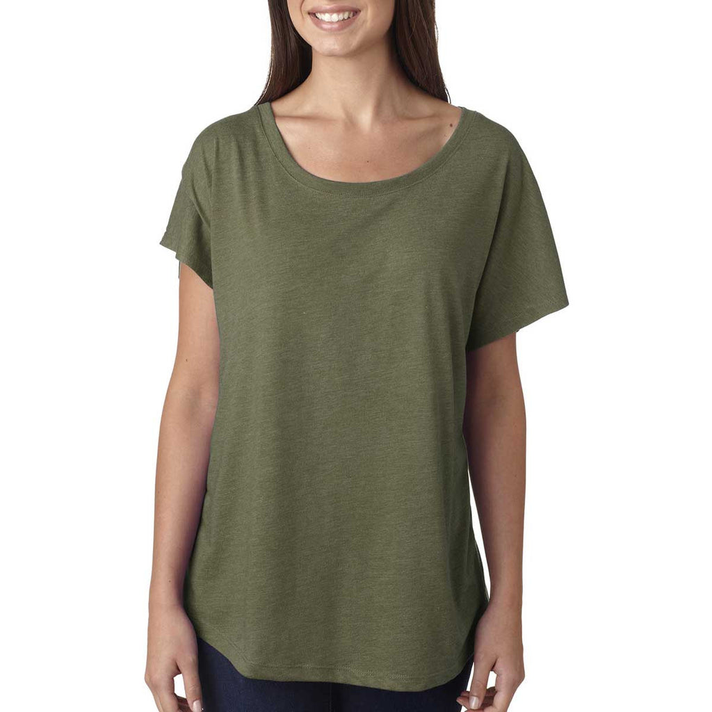 Next Level Women's Military Green Triblend Dolman