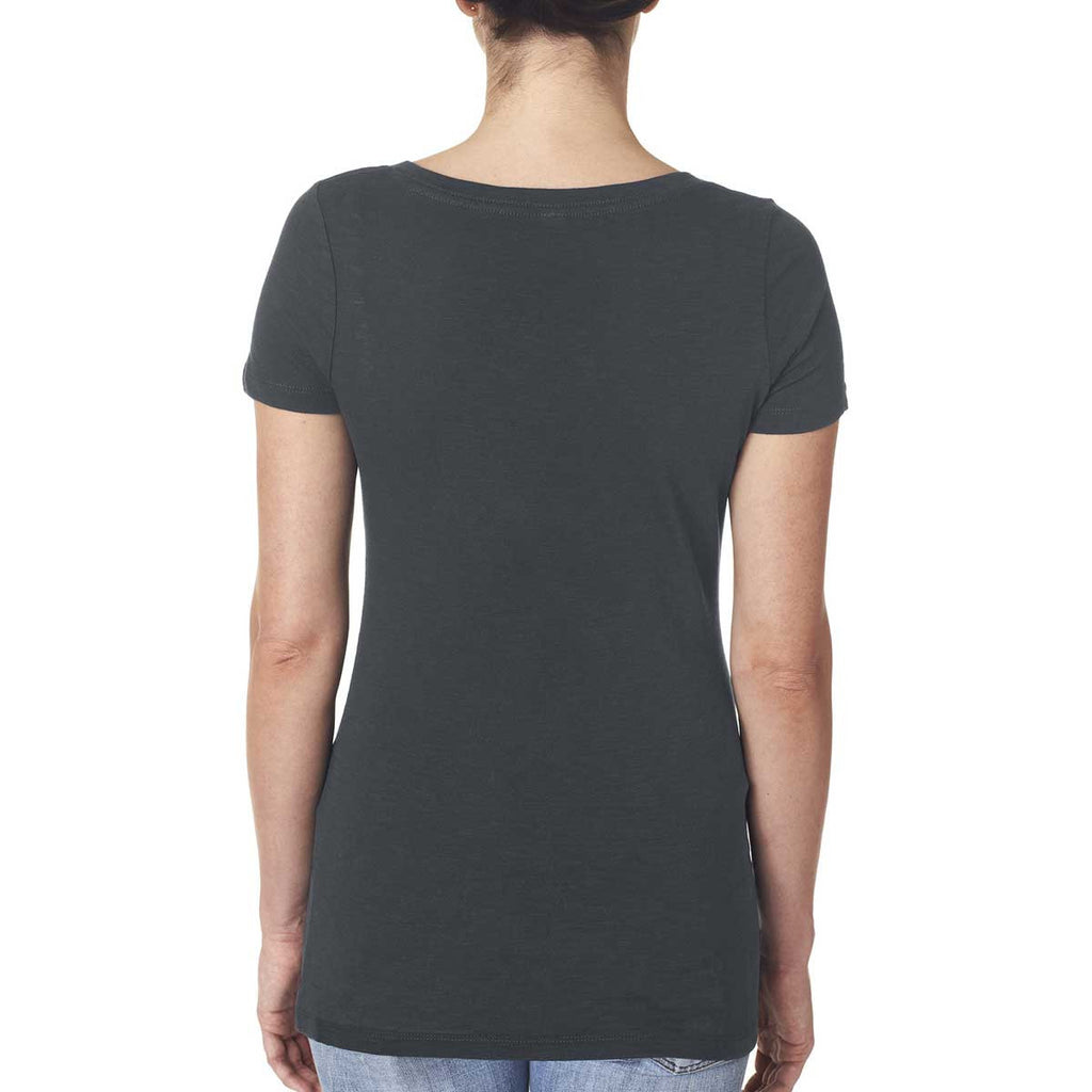 Next Level Women's Dark Gray Slub Crossover V-Neck Tee