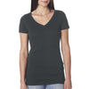 Next Level Women's Dark Grey Slub Crossover V-Neck Tee