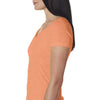 Next Level Women's Neon Heather Orange Slub Crossover V-Neck Tee