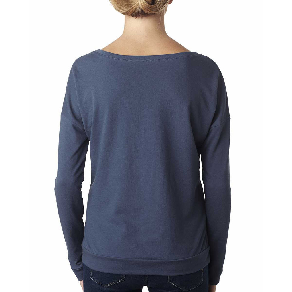 Next Level Women's Indigo Terry Long-Sleeve Scoop Tee