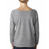 Next Level Women's Heather Gray Terry Raw-Edge 3/4-Sleeve Raglan Tee