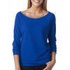 Next Level Women's Royal Terry Raw-Edge 3/4-Sleeve Raglan Tee