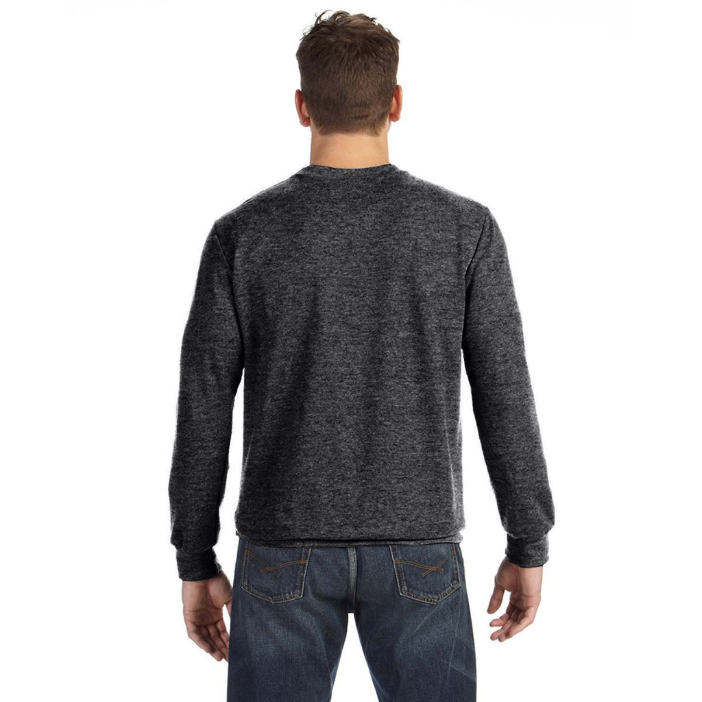 Anvil Men's Heather Dark Grey Crewneck French Terry