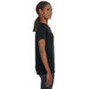 Anvil Women's Black Midweight Mid-Scoop T-Shirt