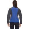 North End Women's Nautical Blue Terrain Colorblock Soft Shell with Embossed Print