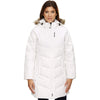 North End Women's Winter White Boreal Down Jacket with Faux Fur Trim