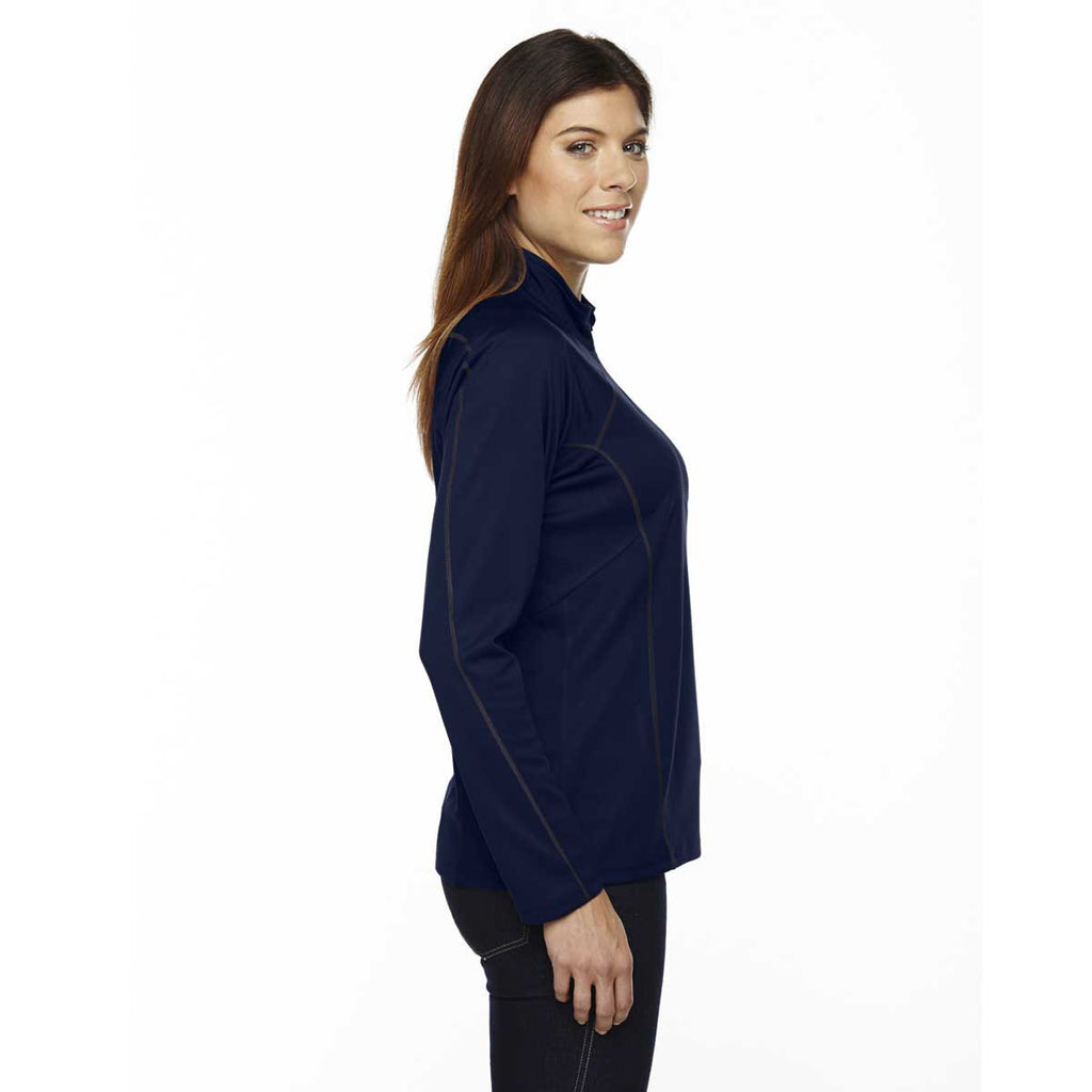 North End Women's Classic Navy Radar Half-Zip Performance Long-Sleeve Top