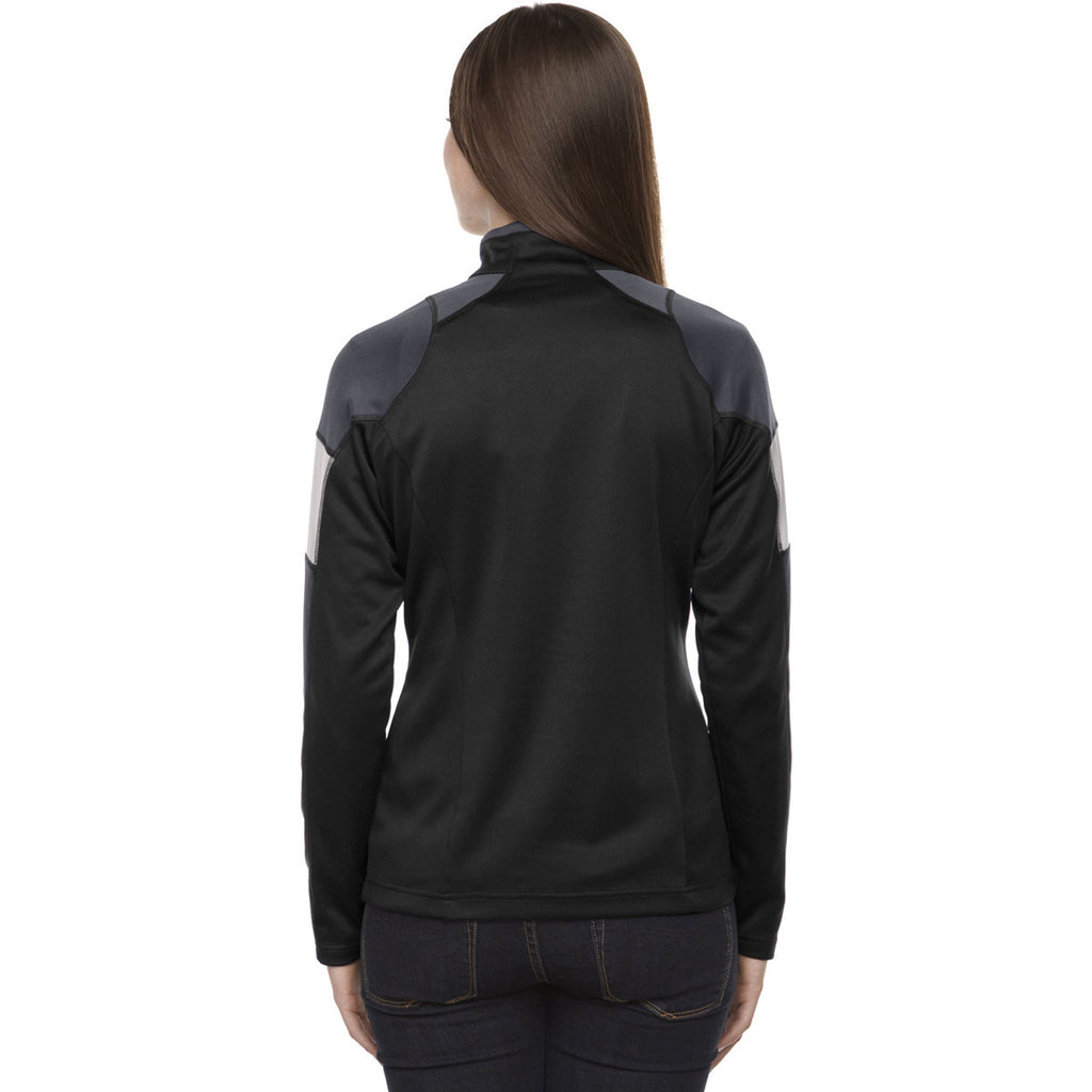 North End Women's Black Quick Performance Interlock Half-Zip Top