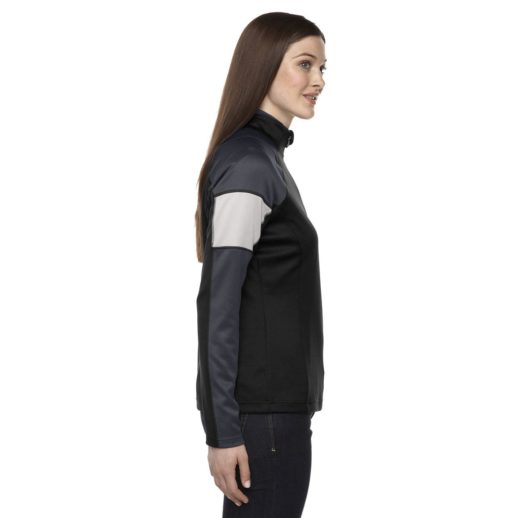 North End Women's Black Quick Performance Interlock Half-Zip Top