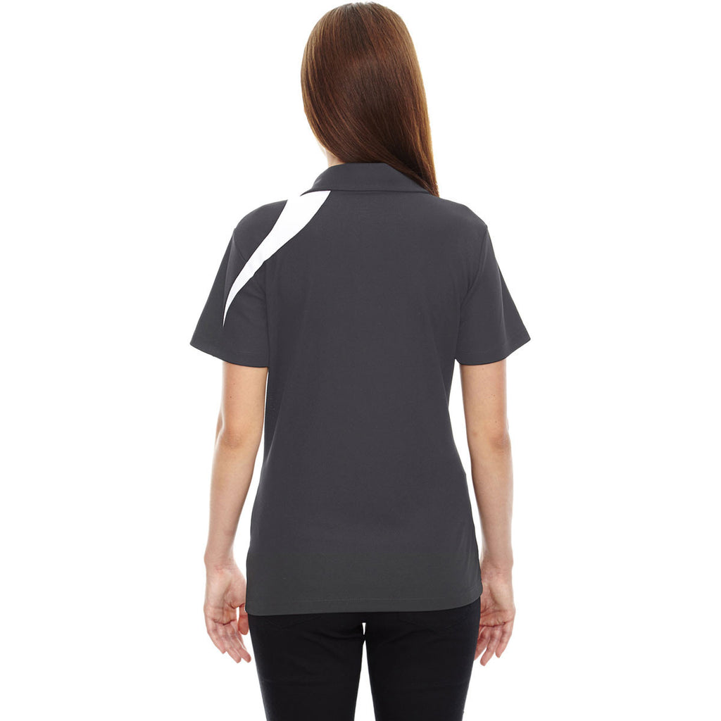 North End Women's Black Silk Impact Performance Colorblock Polo