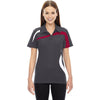 North End Women's Black Silk Impact Performance Colorblock Polo