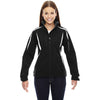 North End Women's Black Enzo Colorblocked Three-Layer Fleece Bonded Soft Shell Jacket