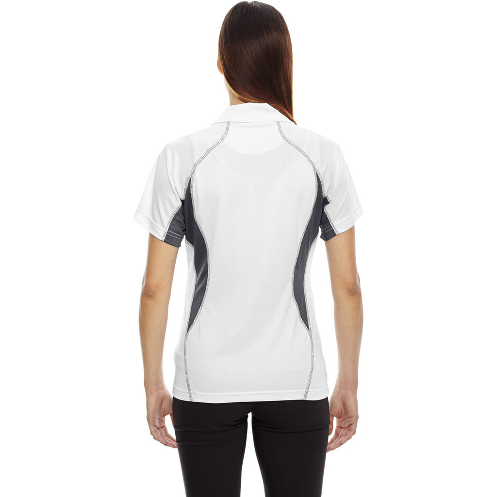 North End Women's White Serac Performance Zippered Polo