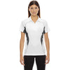 North End Women's White Serac Performance Zippered Polo